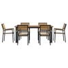 vidaXL Garden Dining Set 7 pcs Black Solid Acacia Wood