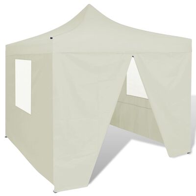 vidaXL Foldable Tent 3x3 m with 4 Walls Cream
