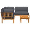 vidaXL Sofa Set with Cushion Plain 4 pcs Anthracite Solid Acacia Wood