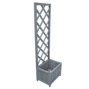 vidaXL Trellis Planter | Grey | Solid firwood | Medium | Durable