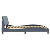 vidaXL Bed Frame with LED without Mattress "Hanko" Dark Grey 152x203 cm Queen Velvet