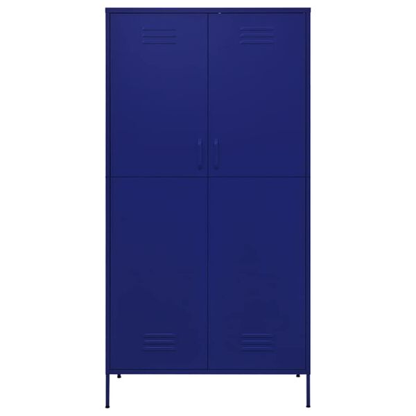 vidaXL Wardrobe Navy Blue 90x50x180 cm Steel