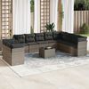 vidaXL 11 Piece Garden Sofa Set with Cushions Grey Poly Rattan