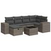 vidaXL 7 Piece Garden Sofa Set with Cushions Grey Poly Rattan