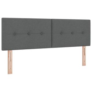 vidaXL LED Headboard with LED Strip Lights Dark Grey 160 cm Fabric