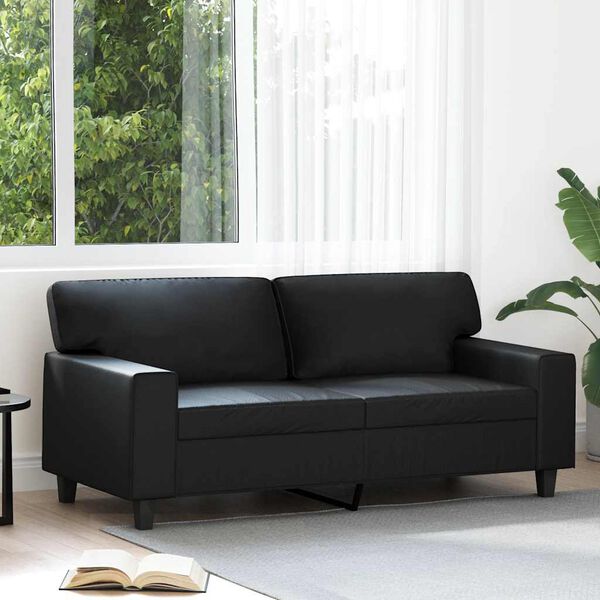 vidaXL 2-Seater Sofa Black 140 cm Faux Leather