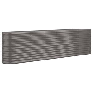 vidaXL Garden Raised Bed Galvanised Steel 260x40x68 cm Grey