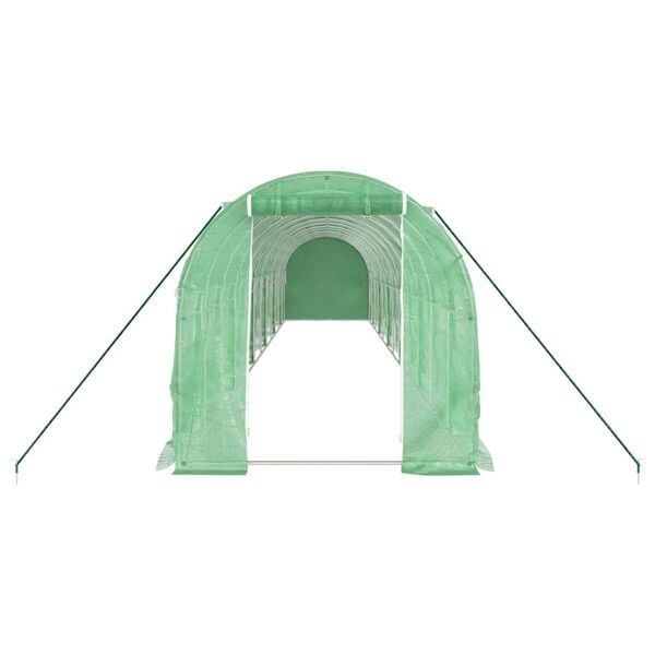 vidaXL Greenhouse with Steel Frame Green 24 m&sup2; 12x2x2 m