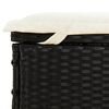 vidaXL 2-Person Sunbed with Round Roof Black 211x112x140 cm Poly Rattan