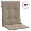 vidaXL Garden Lowback Chair Cushions 2 pcs Taupe 100x50x3 cm Oxford Fabric