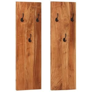 vidaXL Coat Rack | Natural wood | Solid acacia wood, powder-coated steel