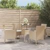 vidaXL 5 Piece Garden Bistro Set with Cushions Beige Poly Rattan