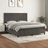 vidaXL Box Spring Bed with Mattress Dark Grey 153x203 cm Queen Size Velvet