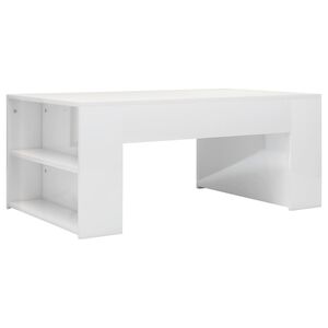 vidaXL Coffee Table | High gloss white | Engineered wood | 100x60x42 cm