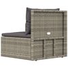 vidaXL Garden Corner Sofa with Cushions Grey Poly Rattan