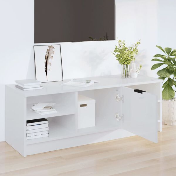 vidaXL TV Cabinet High Gloss White 102x35.5x36.5 cm Engineered Wood