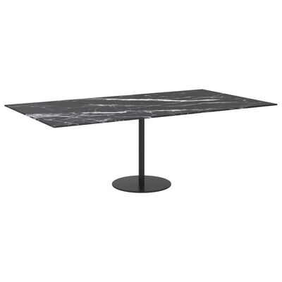 vidaXL Table Top Black 120x65 cm 8mm Tempered Glass with Marble Design