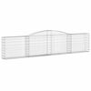 vidaXL Arched Gabion Baskets 10 pcs 400x30x80/100 cm Galvanised Iron