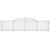 vidaXL Arched Gabion Basket 300x50x60/80 cm Galvanised Iron