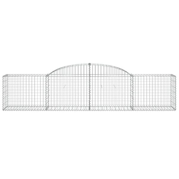 vidaXL Arched Gabion Basket 300x50x60/80 cm Galvanised Iron