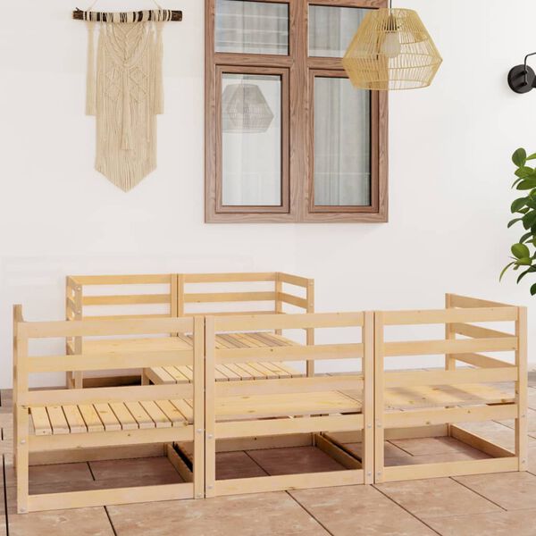 vidaXL 6 Piece Garden Lounge Set Solid Pinewood