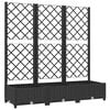 vidaXL Garden Planter with Trellis Black 120x40x121,5 cm PP