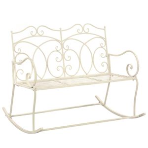 vidaXL Garden Bench 104 cm Iron Antique White
