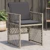 vidaXL Garden Chairs with Cushions 4 pcs Grey Poly Rattan