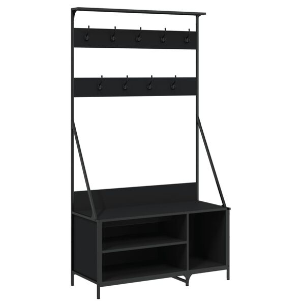 vidaXL Clothes Rack with Shoe Storage Black 100x41x184 cm