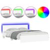 vidaXL Bed Frame with LED without Mattress White 150x200 cm King Size