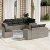 vidaXL 8 Piece Garden Sofa Set with Cushions Grey Poly Rattan