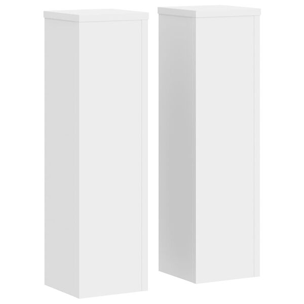 vidaXL Plant Stand 2pcs White 17x17x60 cm Engineered Wood