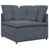 vidaXL Modular Sofa with Cushions Velvet Dark Grey