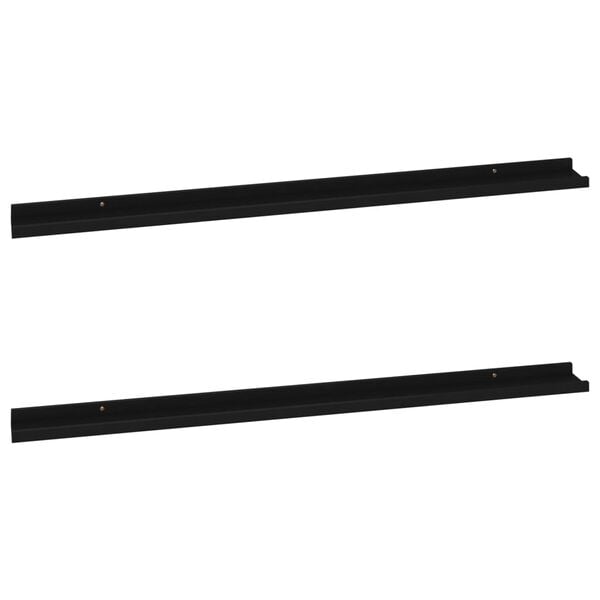 vidaXL Wall Shelves 2 pcs Black 115x9x3 cm