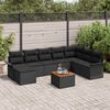 vidaXL Garden Sofa Set 9 pcs Black Poly rattan
