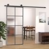 vidaXL Sliding Door Aluminium and ESG Glass 90x205 cm Black