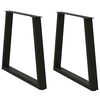 vidaXL Dining Table Legs V-Shape 2 pcs Black 70x(72-73,3) cm Steel