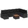 vidaXL Garden Sofa Set 9 pcs Black Poly Rattan