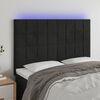 vidaXL LED Headboard Black 144 cm Velvet