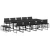 vidaXL 15 Piece Garden Dining Set with Cushions Black Textilene