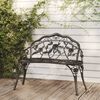 vidaXL Garden Bench 100 cm Cast Aluminium Black