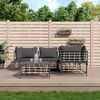 vidaXL 5 Piece Garden Lounge Set with Cushions Anthracite Poly Rattan