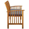 vidaXL Garden Bench with Cushion 147 cm Solid Acacia Wood