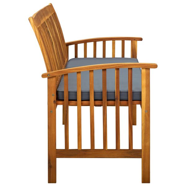 vidaXL Garden Bench with Cushion 147 cm Solid Acacia Wood