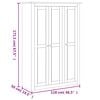 vidaXL 3-Door Wardrobe White 118x50x171.5 cm Pine Panama Range