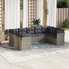 vidaXL 9 Piece Garden Sofa Set with Cushions Grey Poly Rattan