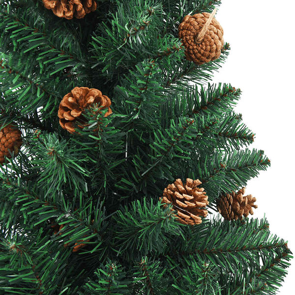 vidaXL Slim Pre-lit Christmas Tree with Ball Set Green 150 cm PVC
