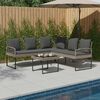 vidaXL Garden sofa set with Cushion 2 pcs Grey Steel