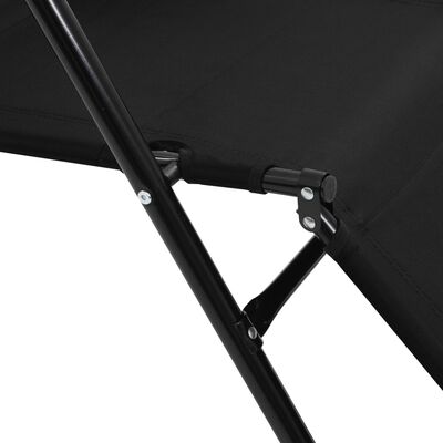vidaXL Folding Sun Loungers 2 pcs with Footrests Steel Black