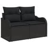 vidaXL Sofa Set with Cushion with Storage 7 pcs Black Poly Rattan
